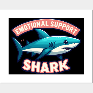 Funny Emotional Support Shark Posters and Art